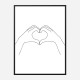 Hands Heart Line Art Print Hands Heart Line Art Print