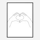 Hands Heart Line Art Print Hands Heart Line Art Print