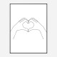 Hands Heart Line Art Print Hands Heart Line Art Print