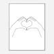 Hands Heart Line Art Print Hands Heart Line Art Print