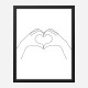 Hands Heart Line Art Print Hands Heart Line Art Print