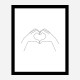 Hands Heart Line Art Print Hands Heart Line Art Print
