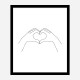 Hands Heart Line Art Print Hands Heart Line Art Print