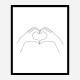 Hands Heart Line Art Print Hands Heart Line Art Print