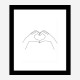 Hands Heart Line Art Print Hands Heart Line Art Print