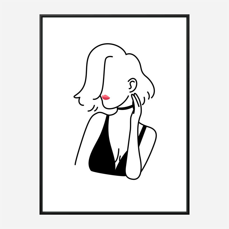 Lady of Fashion 2 Line Art Print