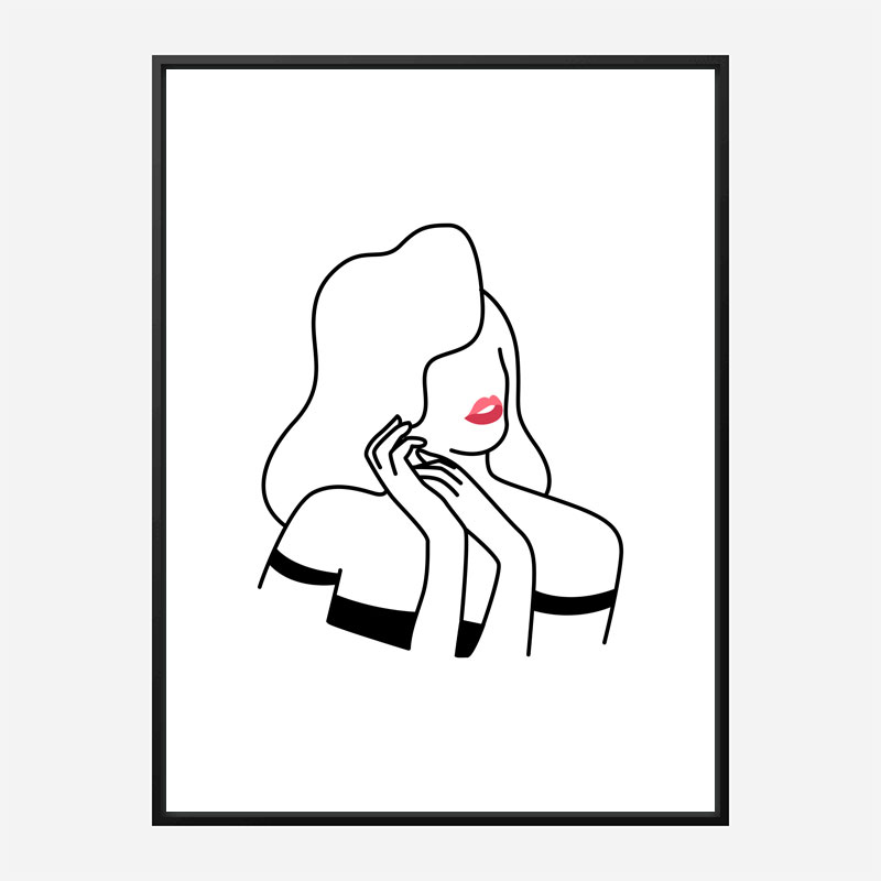 Lady of Fashion 3 Line Art Print