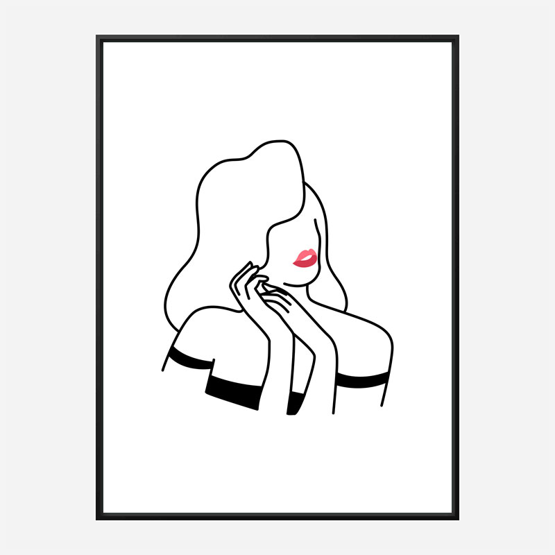 Lady of Fashion 3 Line Art Print