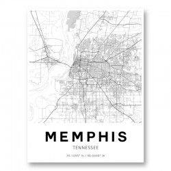 Memphis Tennessee City Map Art Print