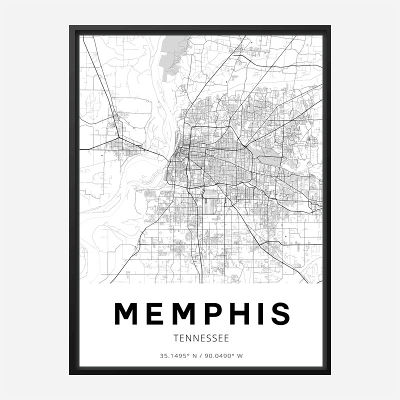 Memphis Tennessee City Map Art Print