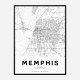 Memphis Tennessee City Map Art Print