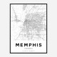 Memphis Tennessee City Map Art Print