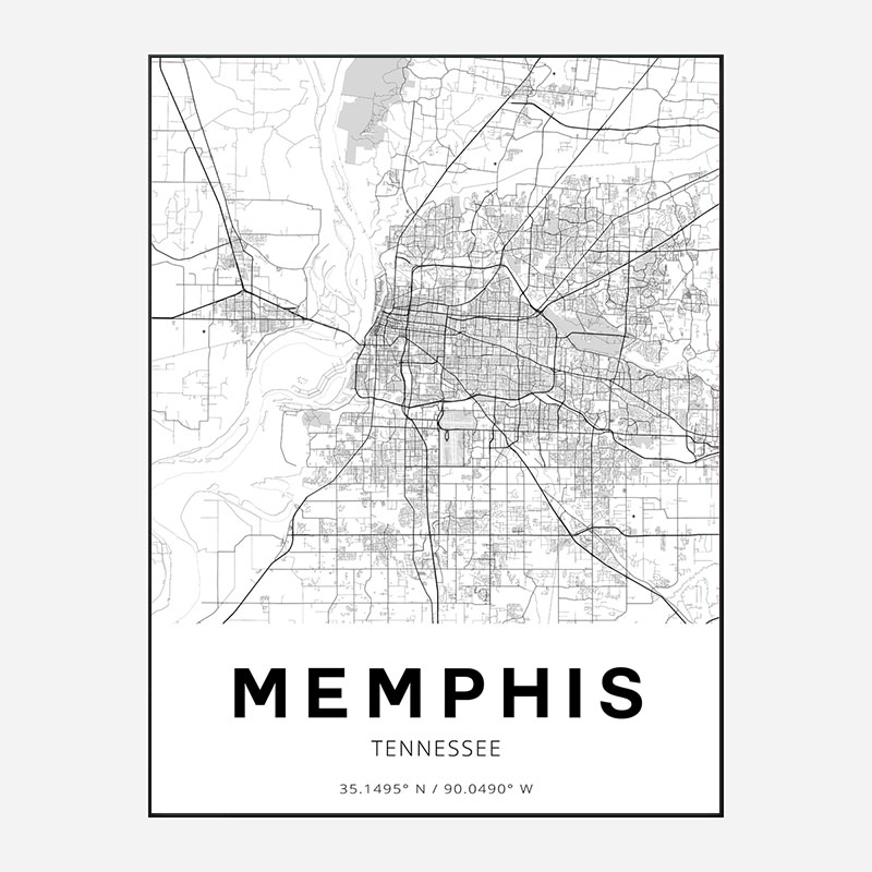 Memphis Tennessee City Map Art Print