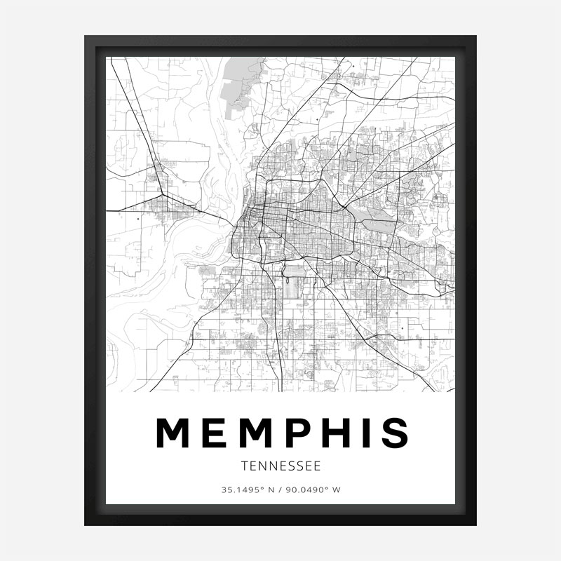 Memphis Tennessee City Map Art Print