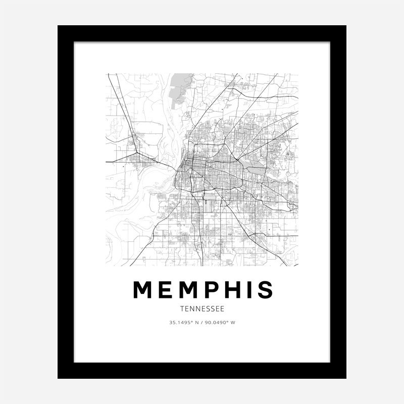 Memphis Tennessee City Map Art Print