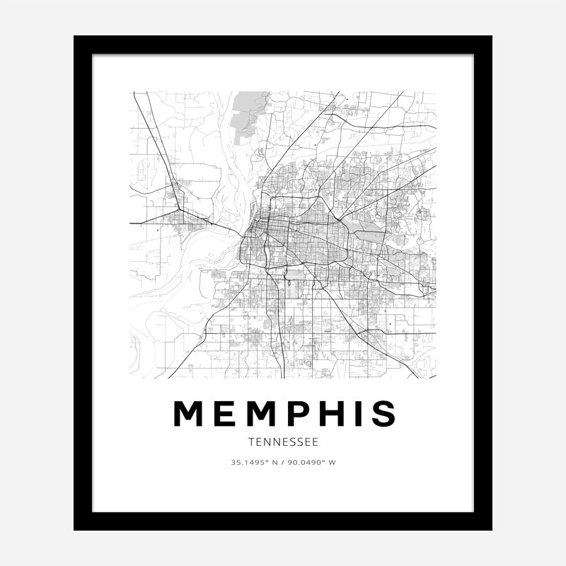 Memphis Tennessee City Map Art Print