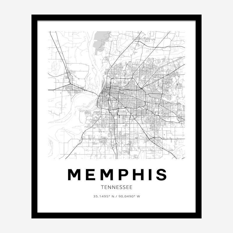 Memphis Tennessee City Map Art Print