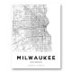 Milwaukee Wisconsin City Map Art Print