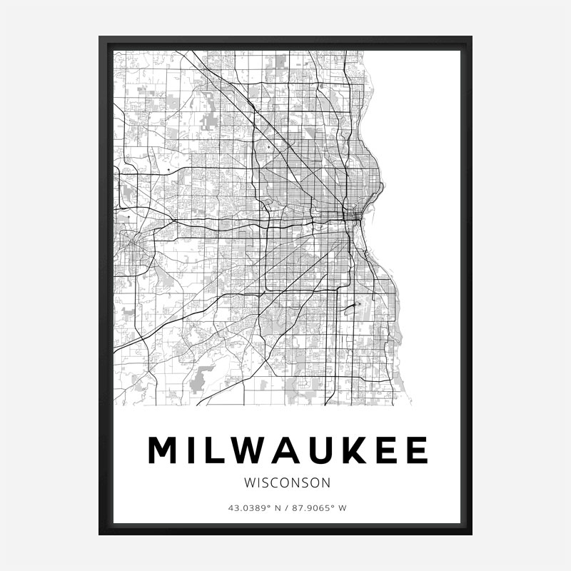 Milwaukee Wisconsin City Map Art Print