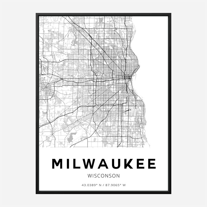 Milwaukee Wisconsin City Map Art Print