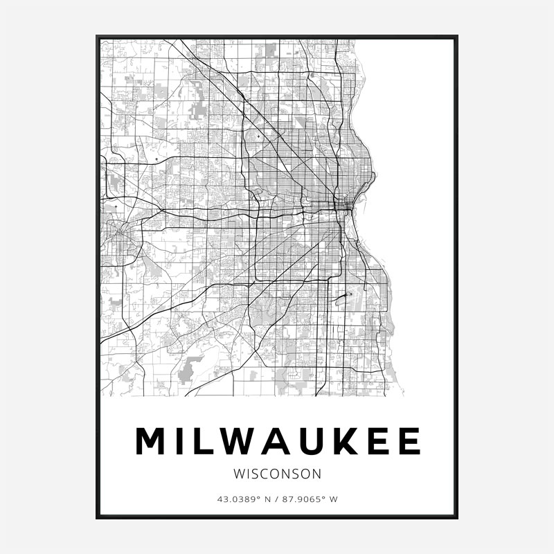 Milwaukee Wisconsin City Map Art Print