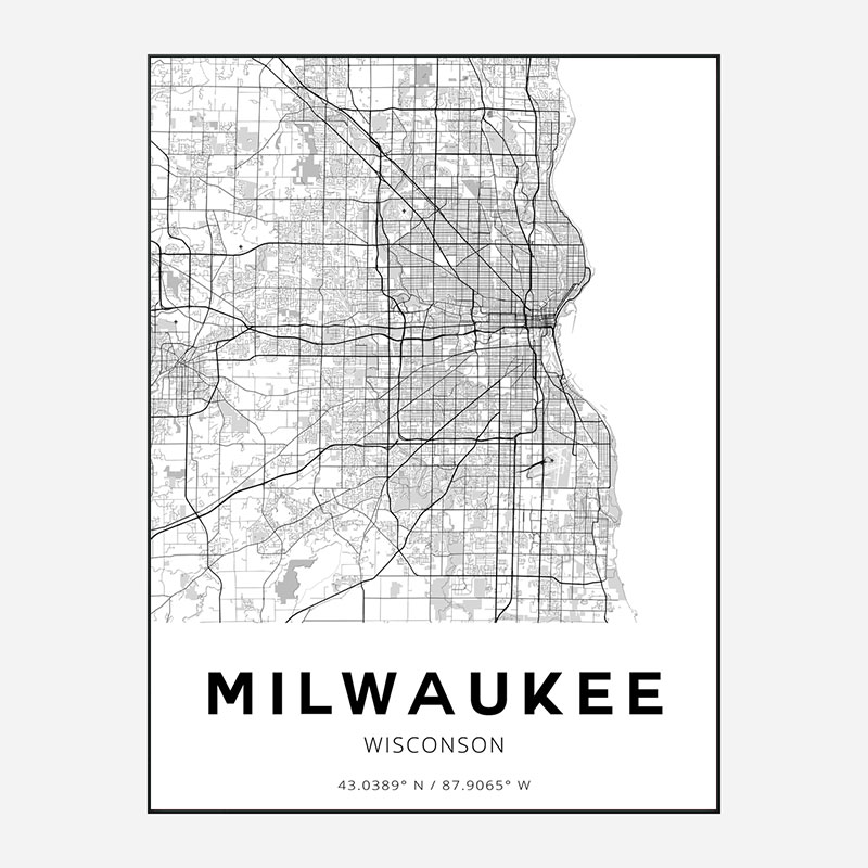 Milwaukee Wisconsin City Map Art Print