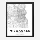 Milwaukee Wisconsin City Map Art Print