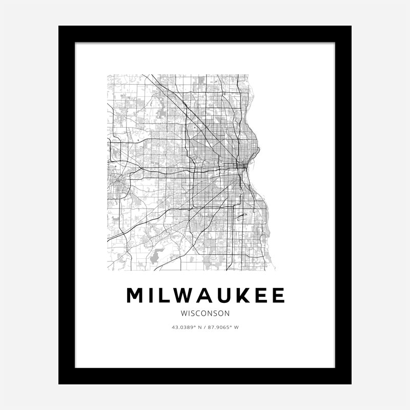 Milwaukee Wisconsin City Map Art Print