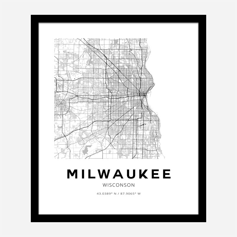 Milwaukee Wisconsin City Map Art Print