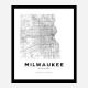 Milwaukee Wisconsin City Map Art Print