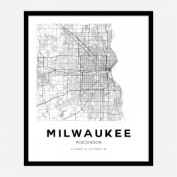 Milwaukee Wisconsin City Map Art Print