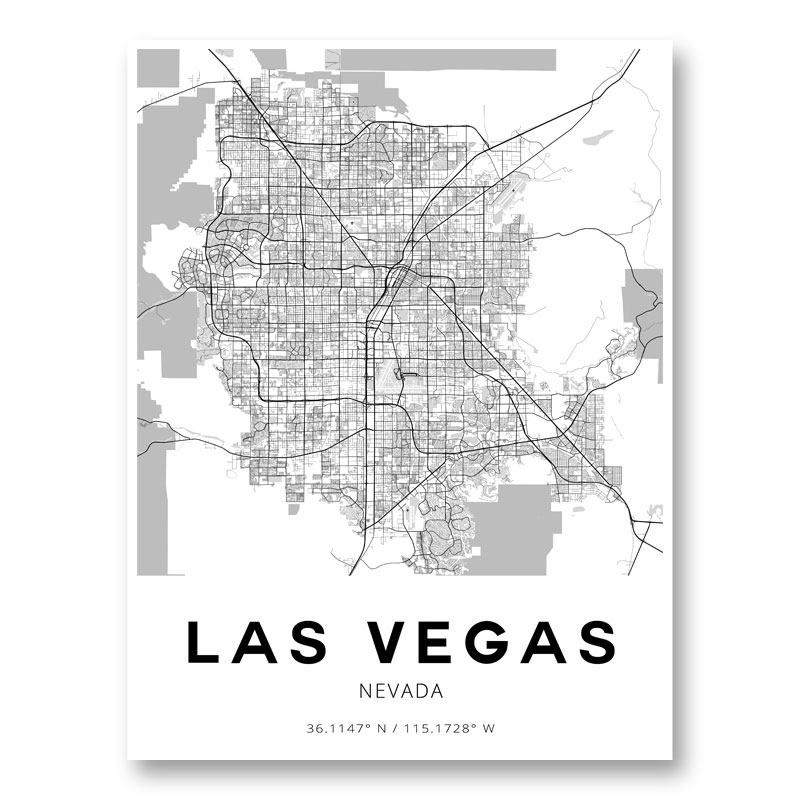 Las Vegas Nevada City Map Art Print