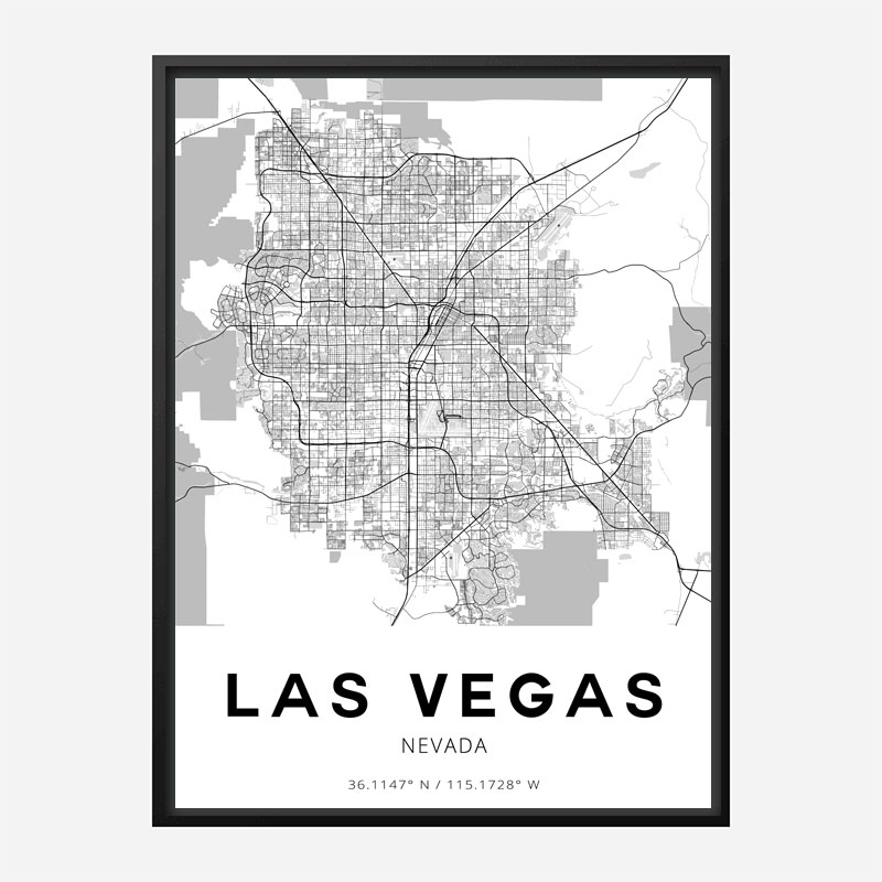 Las Vegas Nevada City Map Art Print