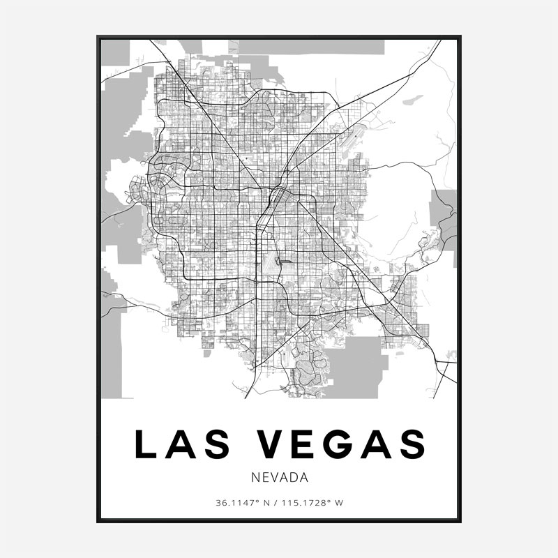 Las Vegas Nevada City Map Art Print