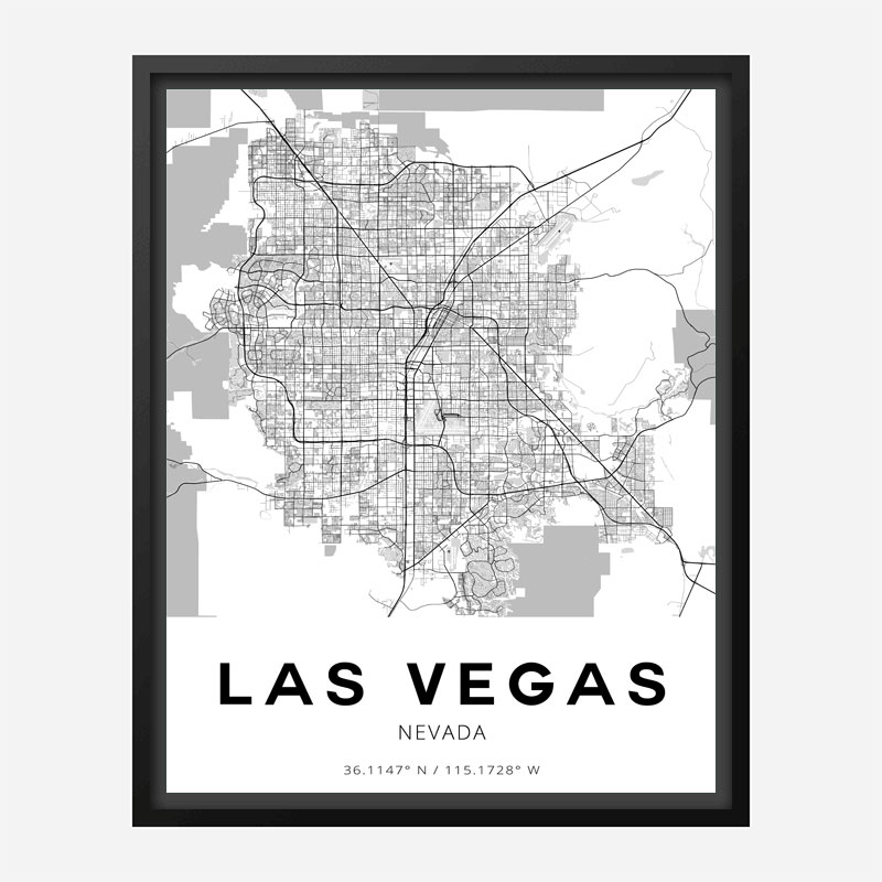 Las Vegas Nevada City Map Art Print