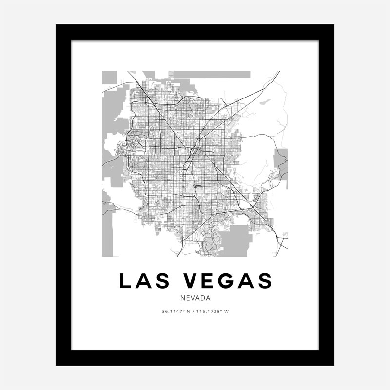 Las Vegas Nevada City Map Art Print