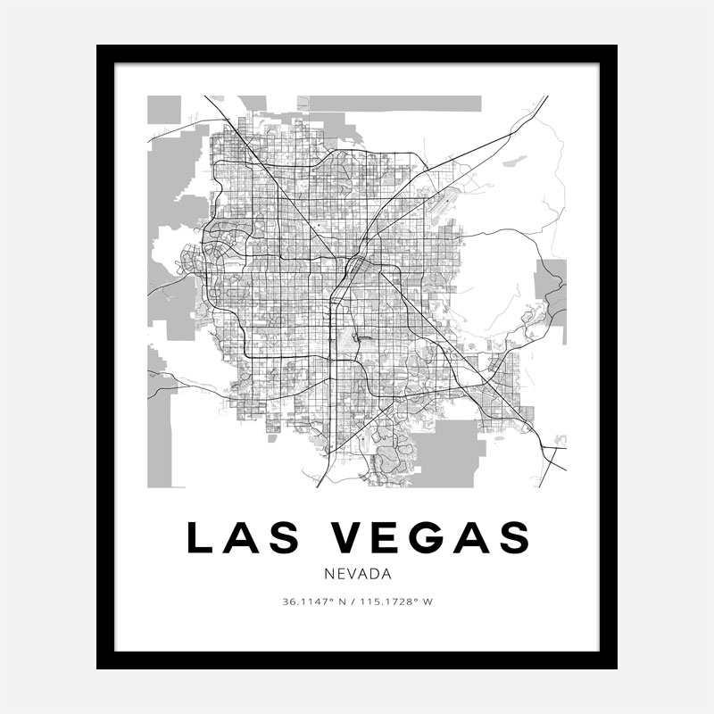 Las Vegas Nevada City Map Art Print