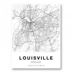 Louisville Kentucky City Map Art Print