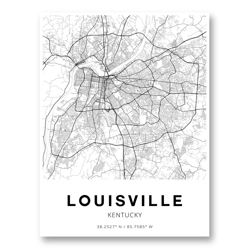 Louisville Kentucky City Map Art Print