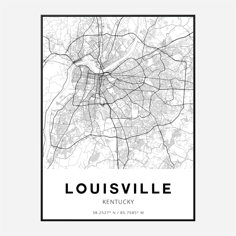 Louisville Map Line Throw Blanket by City Art Posters