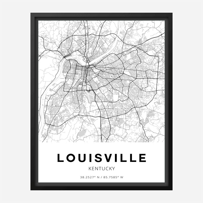 Louisville Kentucky City Map Art Print