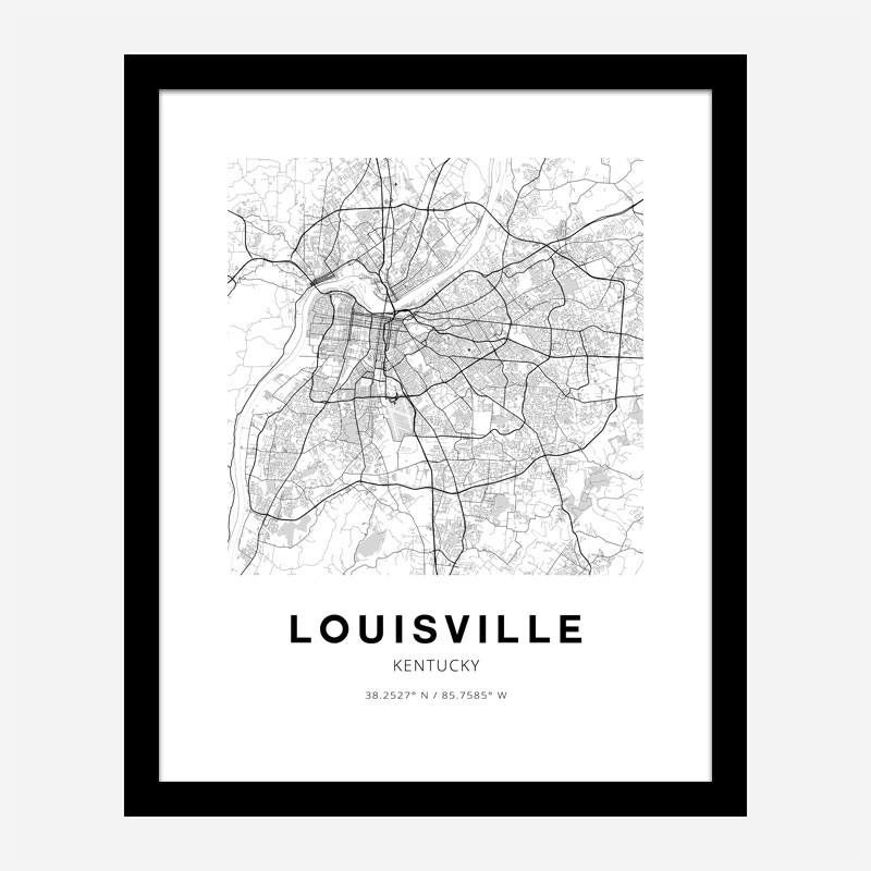 Louisville Kentucky City Map Art Print