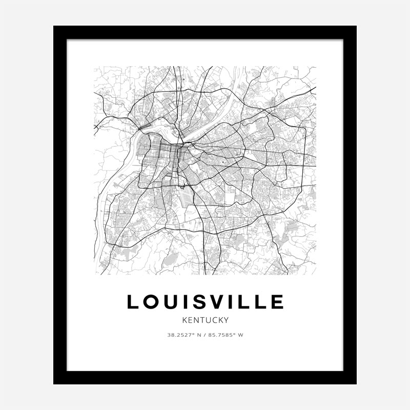 Louisville Kentucky City Map Art Print