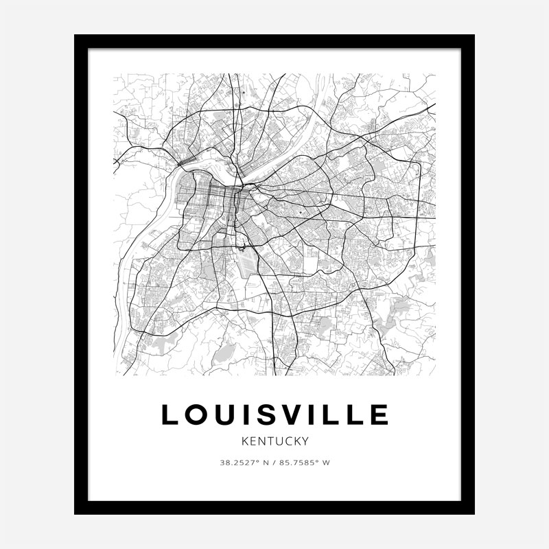 Louisville Kentucky City Map Art Print