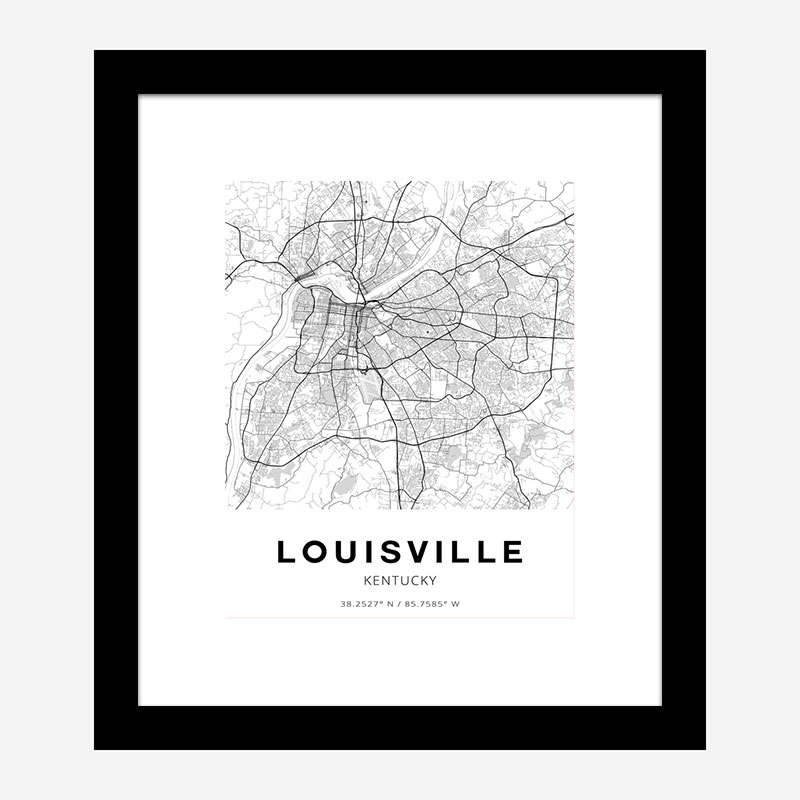 Louisville Kentucky City Map Art Print