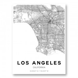 Los Angeles California City Map Art Print