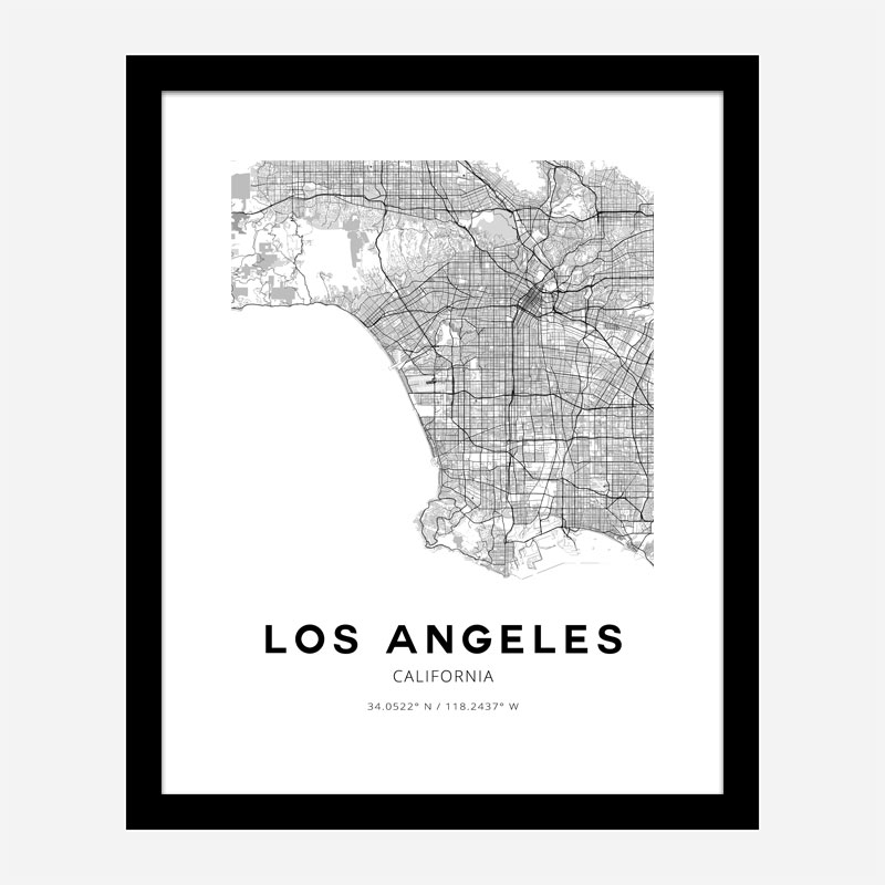 Los Angeles California City Map Art Print