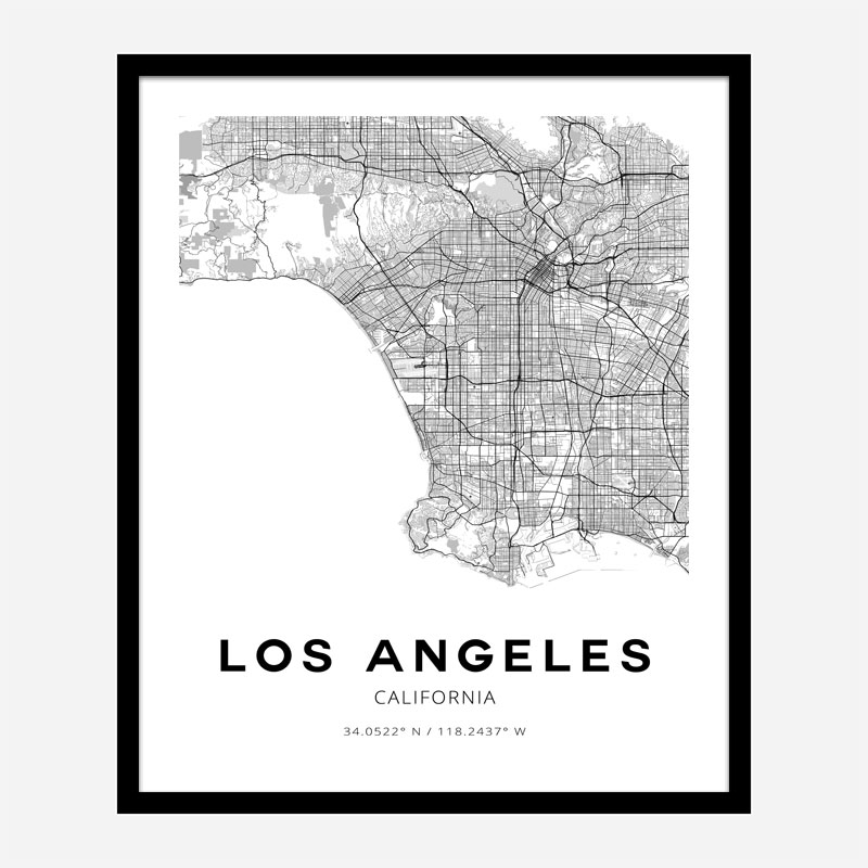 Los Angeles California City Map Art Print