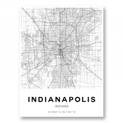 Indianapolis Indiana City Map Art Print