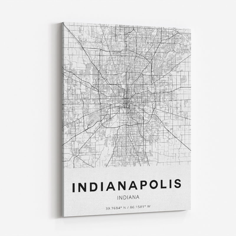 Indianapolis Indiana City Map Art Print